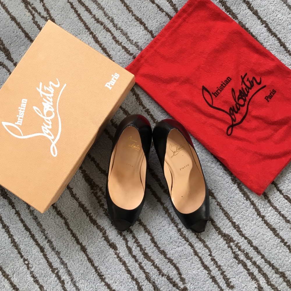Christian Louboutin You You 38.5 Peep-Toe Heels